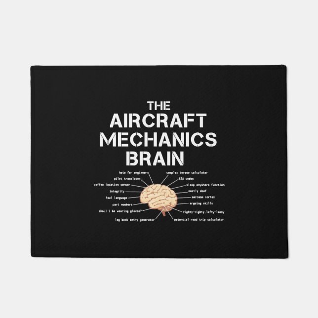 Aircraft Mechanik Brain Funny Airplane Hubschraube Fußmatte (Vorderseite)