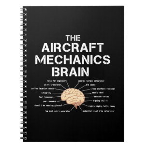 Aircraft Mechanik Brain Funny Airplane Hubschraube Notizblock