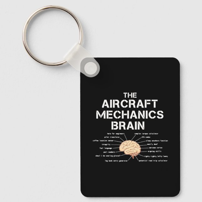 Aircraft Mechanik Brain Funny Airplane Hubschraube Schlüsselanhänger (Vorderseite)