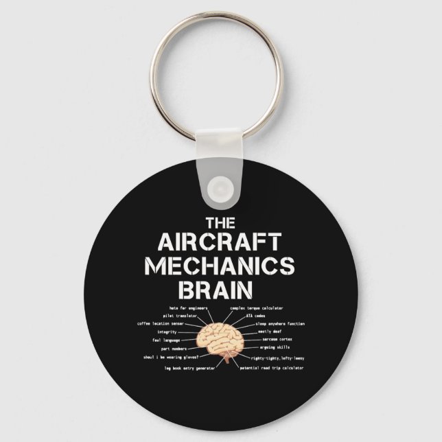 Aircraft Mechanik Brain Funny Airplane Hubschraube Schlüsselanhänger (Vorderseite)