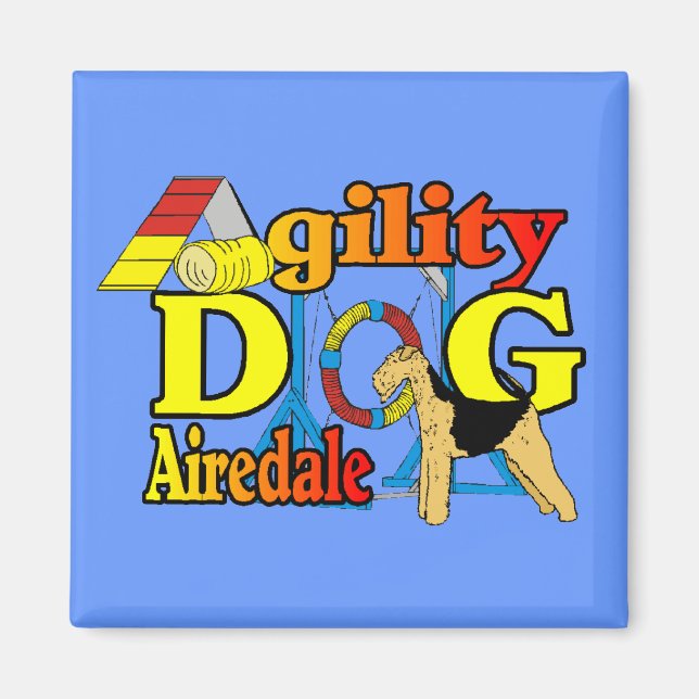 Airedale_Agility Geschenke Magnet (Vorne)