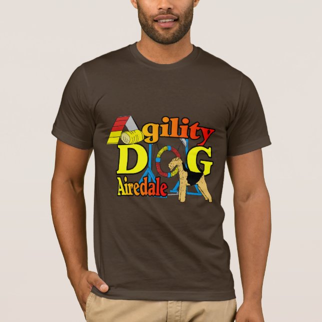 Airedale_Agility Geschenke T-Shirt (Vorderseite)