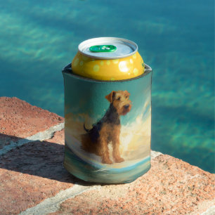 Airedale Beach Surfen Malerei Dosenkühler