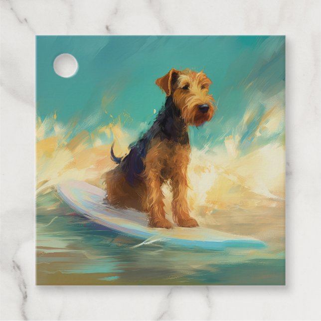 Airedale Beach Surfgrafik Geschenkanhänger (Vorderseite)