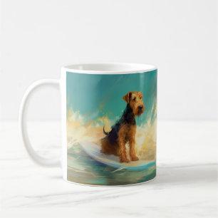 Airedale Beach Surfgrafik Kaffeetasse