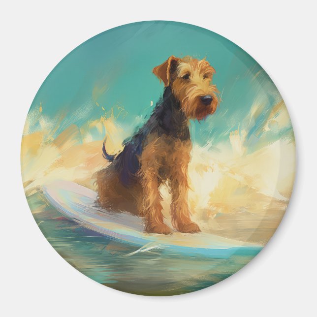 Airedale Beach Surfgrafik Magnet (Vorne)