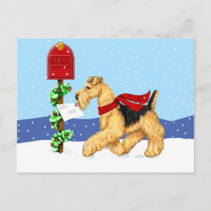 Airedale Christmas Dale Mail Feiertagspostkarte