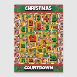 Airedale Dog Countdown Weihnachtskalender Magnetkarte