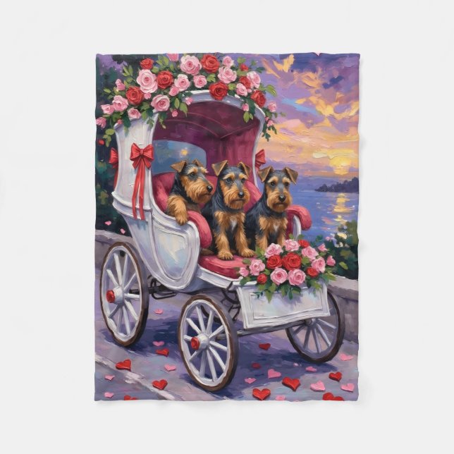 Airedale Dog Valentine's Day  Fleecedecke (Vorderseite)