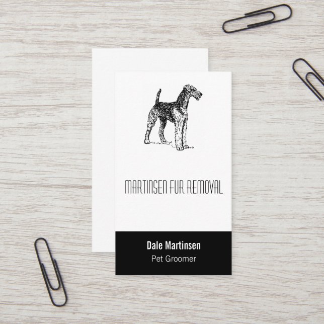 Airedale Dog Visitenkarte (Vorderseite/Rückseite Beispiel)
