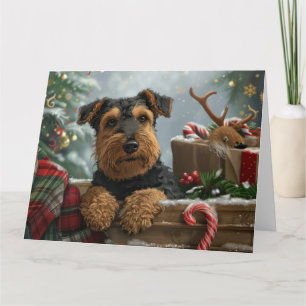 Airedale Dog Weihnachten Karte