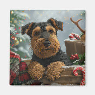 Airedale Dog Weihnachten Magnet