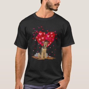 Airedale Dose Lover Herzform Airedale Valentine T-Shirt