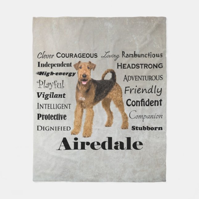 Airedale-Fleece-Decke Fleecedecke (Vorderseite)