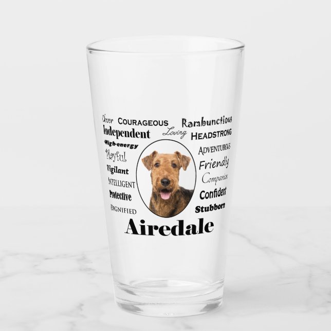 Airedale-Glas-Trommel Glas (Vorderseite)