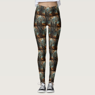 Airedale Halloween-Nacht Hundevergnügen Leggings