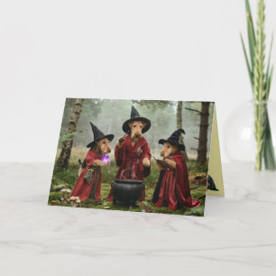Airedale-Hexe Halloween-Karte Feiertagskarte