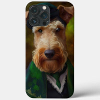 Airedale Hund am St. Patrick's Day
