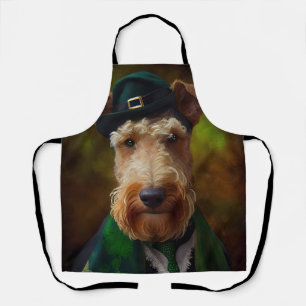 Airedale Hund am St. Patrick's Day Schürze