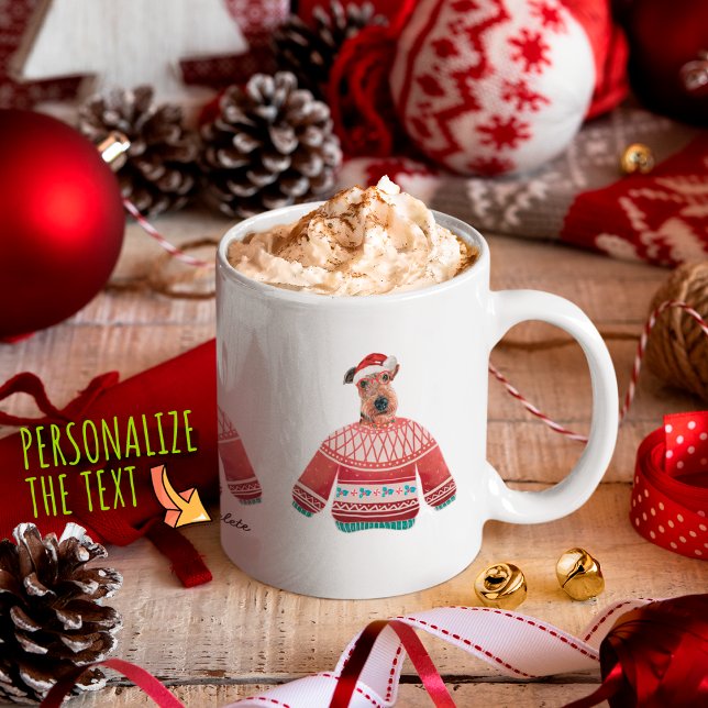 Airedale Hund, der hässlich Sweater Xmas Hund Love Kaffeetasse (Von Creator hochgeladen)