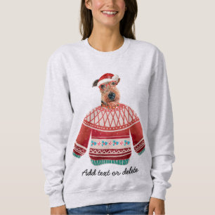 Airedale Hund hässlicher Weihnachtshund Mama Sweat Sweatshirt