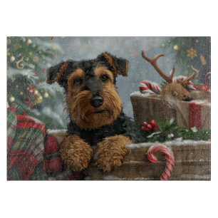 Airedale-Hund Weihnachtsfest Schneidebrett