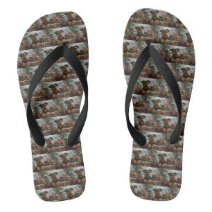 Airedale-Hund Weihnachtsfestlich Flip Flops