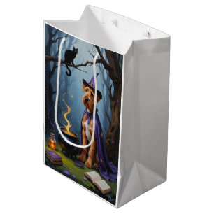 Airedale-Hund - Whimsical Halloween-Malerei Mittlere Geschenktüte