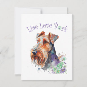 Airedale Hunde Mama Floral Mitteilungskarte