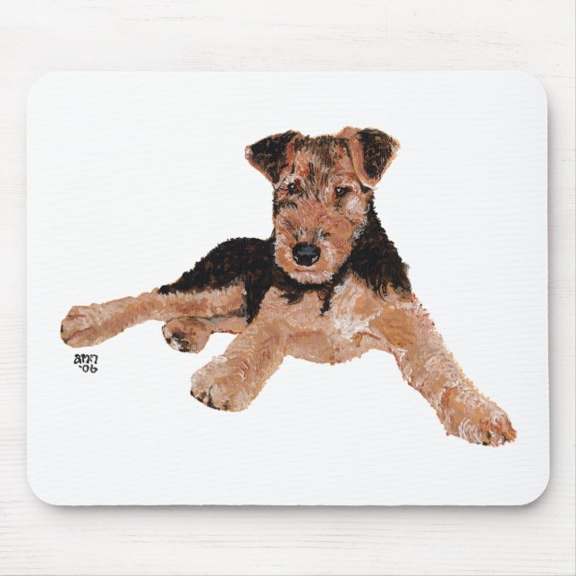 Airedale, Lakeland, Welsh Terrier Pup Mousepad (Vorne)