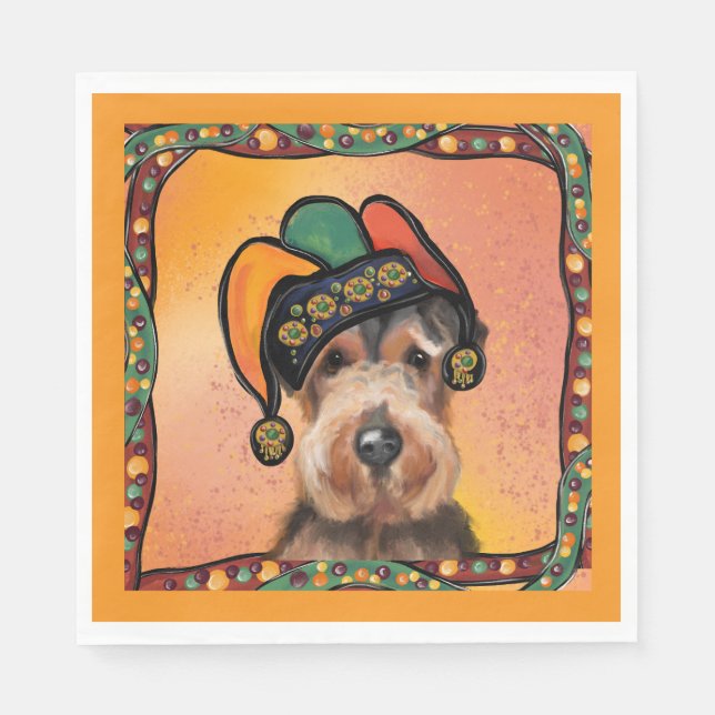 AIREDALE MARDI GRAS SERVIETTE (Vorderseite)