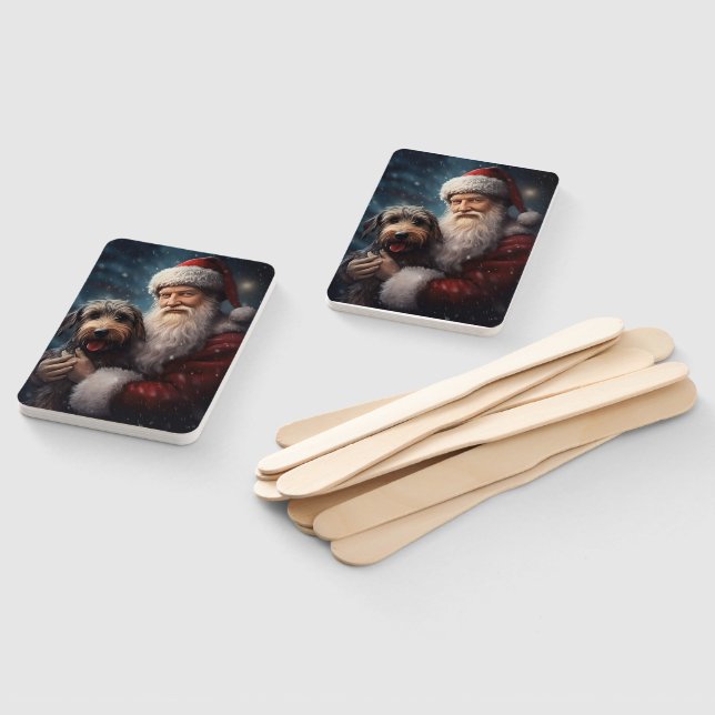 Airedale mit dem Weihnachtsmann Festlich Weihnacht Fächer (Non-assembled)