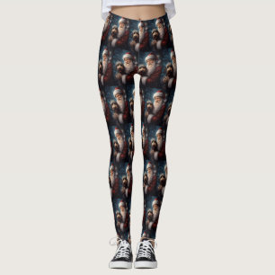 Airedale mit dem Weihnachtsmann Festlich Weihnacht Leggings