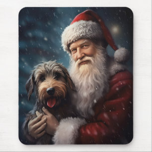 Airedale mit dem Weihnachtsmann Festlich Weihnacht Mousepad
