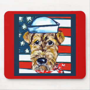 Airedale Navy Mousepad