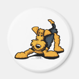 Airedale Terrier am Spiel Magnet