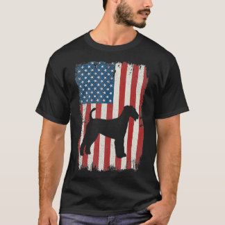 Airedale Terrier American Flag A Dovers Liebhaber  T-Shirt