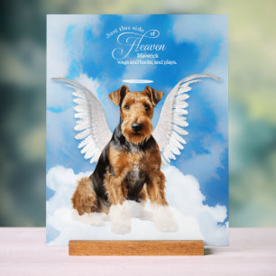 Airedale Terrier Angel Hund mit Name Pet Memorial Acrylschild