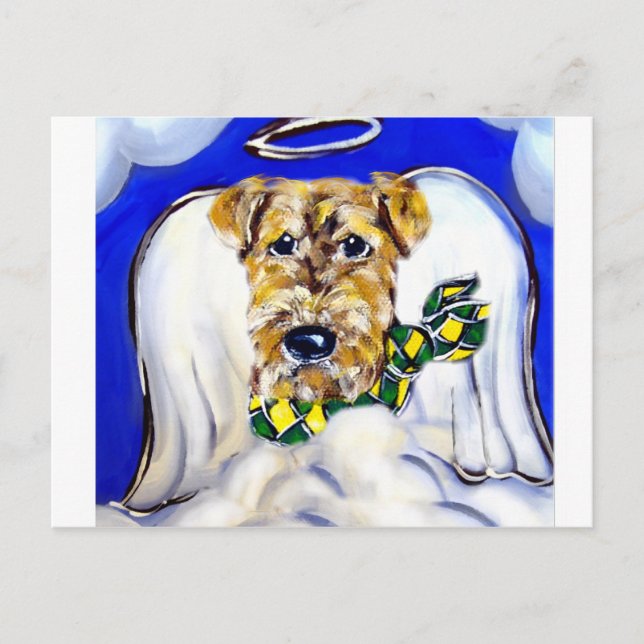 Airedale Terrier Angel Postkarte (Vorderseite)