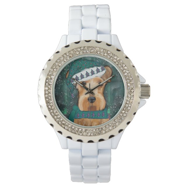 Airedale Terrier Armbanduhr (Vorderseite)