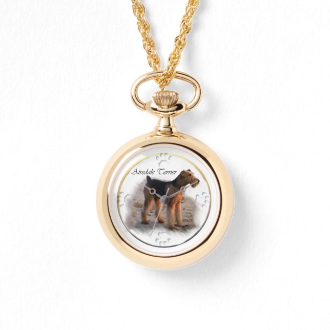 Airedale Terrier Art Armbanduhr (Vorderseite)