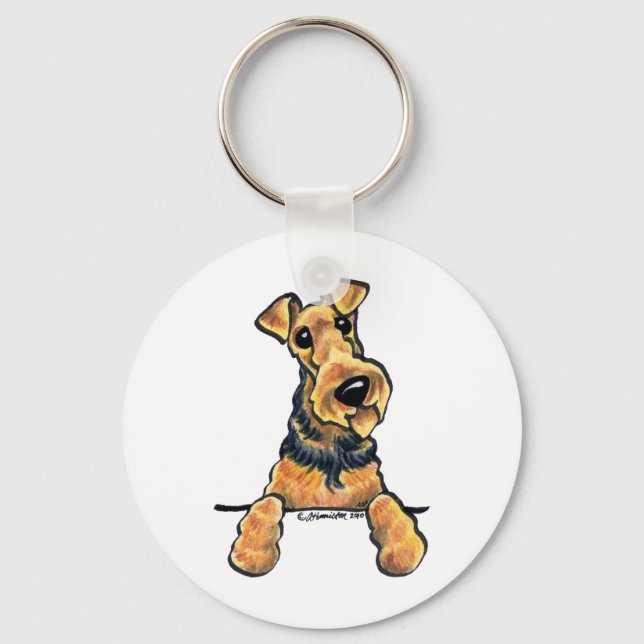 Airedale Terrier Art Schlüsselanhänger (Vorderseite)