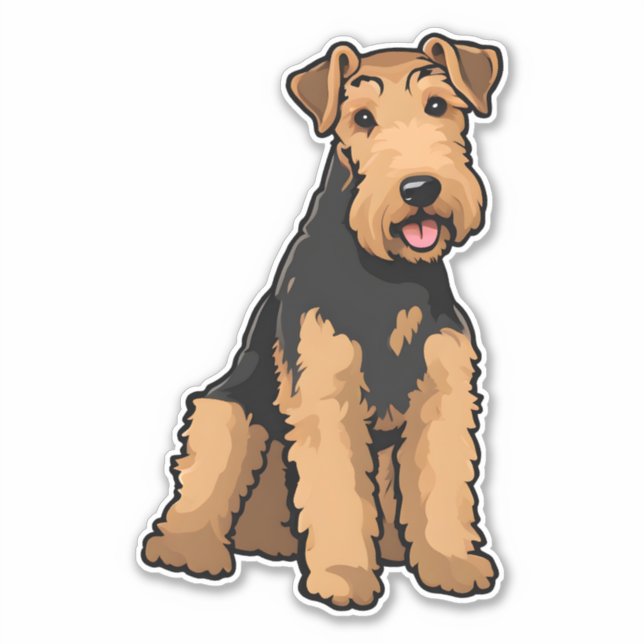 Airedale Terrier Aufkleber (Vorderseite)