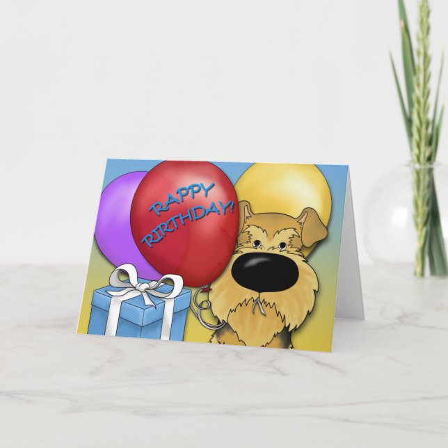 Airedale Terrier Birthday Card Karte (Vorderseite)
