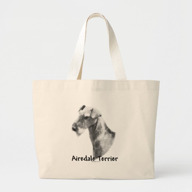 Airedale Terrier Charcoal Jumbo Stoffbeutel (Vorne)