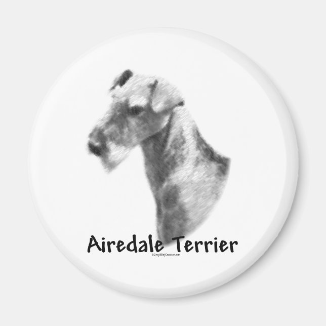 Airedale Terrier Charcoal Magnet (Vorne)