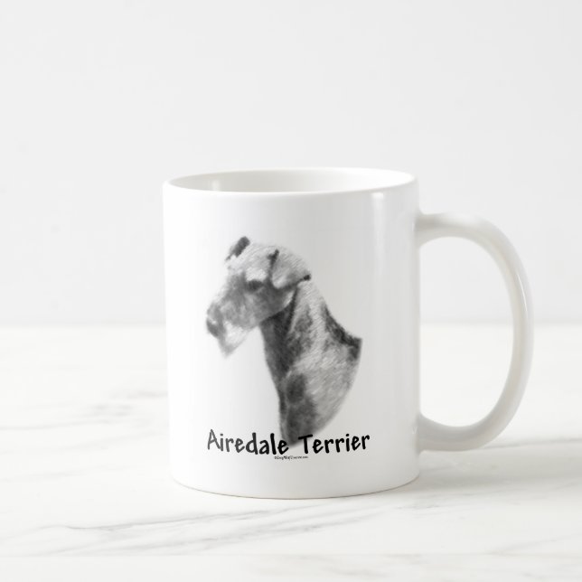 Airedale Terrier Charcoal Tasse (Rechts)