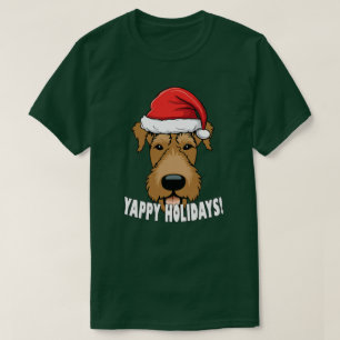 Airedale Terrier Christmas Dog Lover Puppy Santa T-Shirt