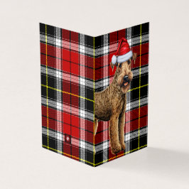Airedale Terrier Christmas Dog mit Holiday Kariert