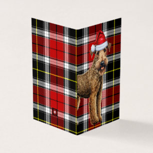 Airedale Terrier Christmas Dog mit Holiday Kariert